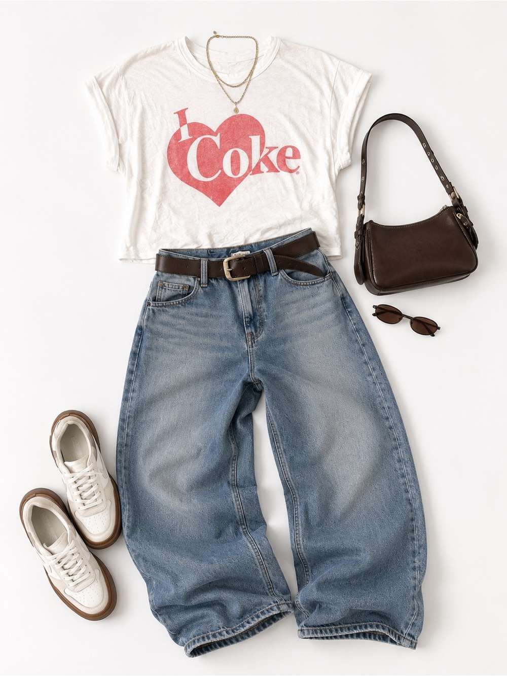 White 'Coke' Graphic Crop Top